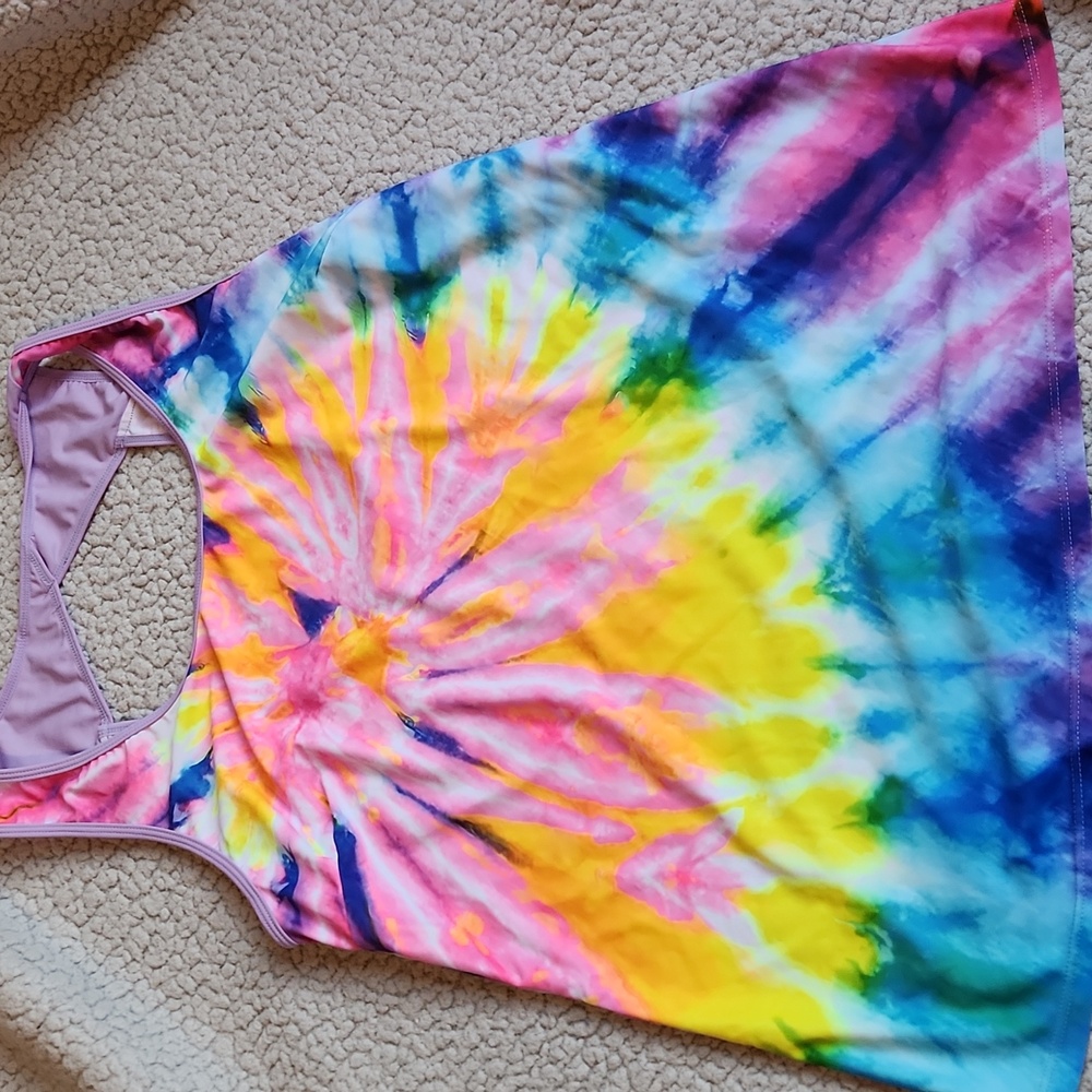 Modlily Vibrant Multicolor, Colorful Tie-Dye Summer Beach Three Piece Bikini Set - Picture 3 of 12